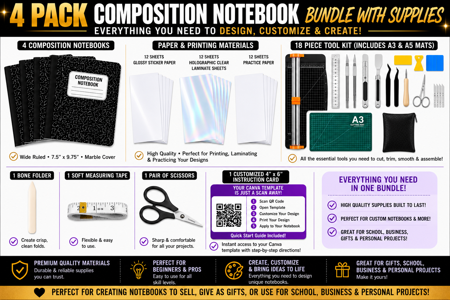 Starter Composition Notebook All In One Bundle